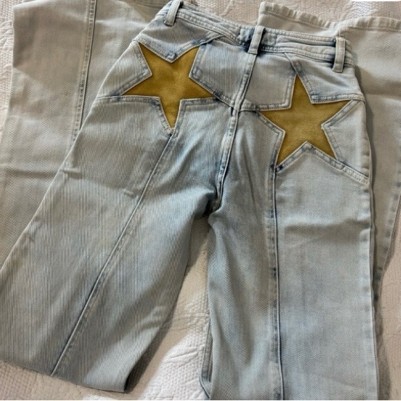 Free People Denim - Free People Light Blue Jeans with Gold Stars